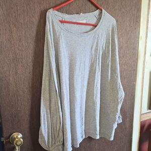 FP Movement by Free People Heather Gray Long-Sleeve Scoop Neck Top
